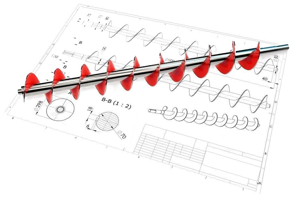 Изготовление шнеков по чертежам или образцу&nbsp;